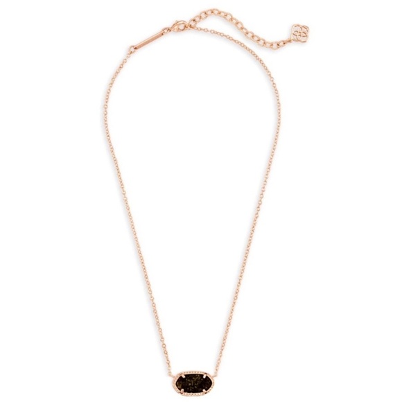 KENDRA SCOTT • Rose Gold Elisa Chocolate Drusy Necklace - Picture 4 of 4